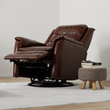 Global Home Swivel Glider Recliner with Manual Footrest In Brazil Cognac B339P333956
