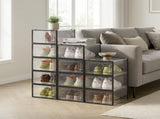 12-pack Clear View Shoe Organizers, Stackable Plastic Storage Boxes for Closet 87689708