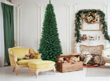 9ft Slim Pencil Christmas Tree - Space-Saving Design for Small Corners, 1500 Realistic PVC Branches 53891732