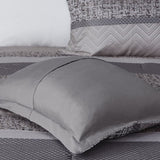 7 Piece Jacquard Comforter Set Grey/Taupe King B03596939