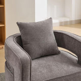 29.1"W Swivel Accent Open Back Chair Modern Comfy Sofa Chair With Weathered Base For Nursery Bedroom W1298P192482