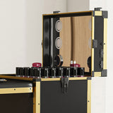 Portable Nail Art Table w/ LED Mirror, Bluetooth, Lockable Drawers, Telescopic Pole - Folding 01942131