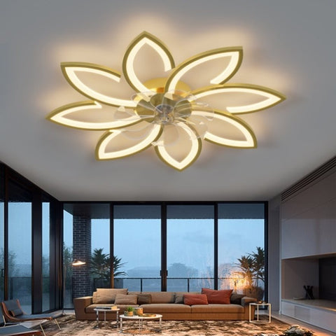 ZUN 35Inches Ceiling Fan with Lights Remote Control Dimmable LED, 6 Gear Wind Speed Fan Light W2009119868