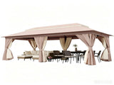 Patio Gazebo 10'x20', Outdoor Heavy Duty Party Tent Shelter With Double Roofs, Mosquito Nettings And 78464033