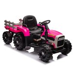 ZUN Ride on Tractor with Trailer,24V Battery Powered Electric Tractor Toy, 200w*2motor W1578P193902