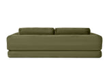 2-in-1 Folding Convertible Sofa Bed, Modern Corduroy Sleeper Couch with 2*pillows, Futon Modular W1117P417299