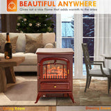 22" Electric Fireplace Heater, Freestanding Fire Place Stove with Realistic LED Flames and Logs, and 13981380
