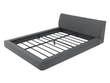 Queen Size Compression Bed Dark Grey Upholstered Platform Bed Frame with Headboard, VacuumSealed W3975P544605