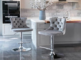 Furniture,Swivel Velvet Barstools Adjusatble Seat Height from 25-33 Inch, Modern Upholstered Chrome 49197082