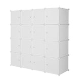 ZUN 4-layer 16 Cube Organizer Stackable Plastic Cube Storage, Plastic + Steel Wire with 3 Clothes Rails, 59827635