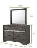 Traditional 7 Drawer Dresser made with Wood in Gray 808857668714