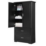 ZUN Tall Bathroom Storage Cabinet, Cabinet with Two Doors and Drawers, Adjustable Shelf, MDF Board, N725P172882B