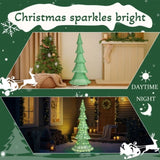 6FT Lighted Christmas Tree Yard Decorations, Pre-lit Pull Up Christmas Tree with 200 LED Warm White 64361676