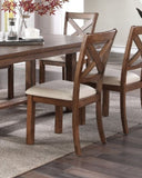 ZUN Set of 2 Side Chairs Natural Brown Finish Solid wood Contemporary Style Kitchen Dining Room B01181967