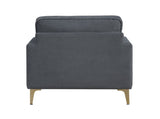Modern Comfort Accent Chair 1pc Gray Chenille Upholstery Gold Finish Metal Legs Living Room B011P308021
