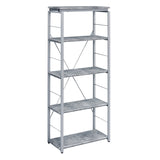 Grey and Silver 4-shelf Bookcase B062P186550