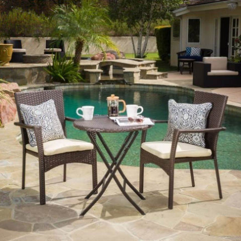 ZUN Round Outdoor Dining Set Bistro Set 3PCS 57593.00