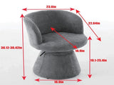 Adjustable Height 360&deg Swivel Bar Stool, Modern Chenille Upholstered Round Dining Chair, W1143P460575