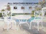 3 PCS Outdoor Bistro Set, All-Weather Cast Aluminum Butterfly Bistro Table and Chairs Set of 2, 53227481