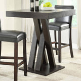 Cappuccino Double X Base Square Bar Table B062P145581