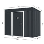 ZUN 4.2 x 9.1 Ft Outdoor Storage Shed, Metal Tool Shed with Lockable Doors Vents, Utility Garden Shed W2181P160699