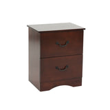 ZUN 2 Drawers Pine Wood Nightstand, Cherry B016P257268