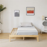 Basic bed frame solid wood color Full 197.2*136*30.5cm wooden bed 01801680