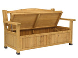 Outdoor Wooden Storage Bench, Large Deck Box with Seating & Armrest, Patio Organizer Loveseat for 55255892