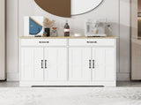 47.95" Farmhouse Buffet Cabinet Storage Sideboard with 2 Drawers and 4 Doors for Dining Living Room W282138088