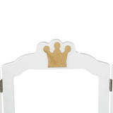 Children's Wooden Dressing Table Three-Sided Folding Mirror Dressing Table Chair Single Drawer White 07586825