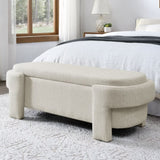Linen Fabric Upholstered Bench with Large Storage Space for the Living Room, Entryway and W48790040