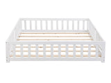 Twin Size Floor Bed with Door,Solid Wood Platform Bed Frame with Fence,Suitable for children,Pine W495123237