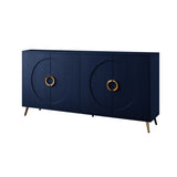 Modern Lacquered 4 Door Wooden Cabinet Sideboard Buffet Server Cabinet Storage Cabinet, for Living W1435P191610