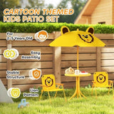 Kids Outdoor Activity Table with Foldable Chairs Yellow 95325722