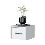 Elfrida Wall-Mounted Nightstand, Sleek Single-Drawer Design with Spacious Top Shelf B128P148912