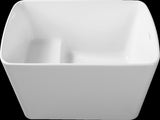 49'' Acrylic Freestanding Soaking Bathtub, Square-shape Japanese Soaking Hot Tub, Sit-In Design with W1573138021