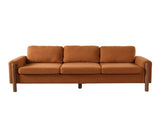 83.86" 3-Seater Sofa, Curved Armrest with Integrated Solid Wood Legs, Teddy Velvet Fabric, High N765P331021Y