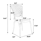 Bistro Set 3 Piece Rustproof Cast Aluminum Patio Furniture Sets 2 Chairs and 1 Round Table Outdoor, W640P251293