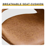 2pcs hollow backrest PU spray-coated bent iron feet bar stool brown with swivel 59533108