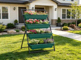 4-Tier Green Vertical Raised Garden Planter Sturdy 4-Box Outdoor Plant Stand Grow Container for 47114133
