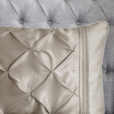 7 Piece Tufted Comforter Set Taupe Cal King B03596868