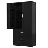 ZUN Tall Bathroom Storage Cabinet, Cabinet with Two Doors and Drawers, Adjustable Shelf, MDF Board, N725P178675B