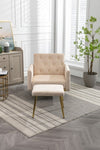 ZUN COOLMORE Velvet Accent Chair with Adjustable Armrests and Backrest, Button Tufted Lounge Chair, W153967659
