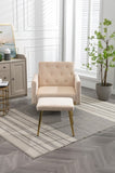 ZUN COOLMORE Velvet Accent Chair with Adjustable Armrests and Backrest, Button Tufted Lounge Chair, W153967659