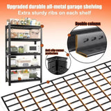 5-Layer Metal Storage Rack, Adjustable Height Storage Rack, 2000 Pound Load, Suitable For Garages, W1831P340330