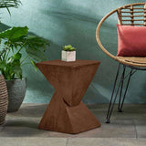 GEOMETRIC MGO SIDE TABLE,DARK BROWN COLOR N770P262073B