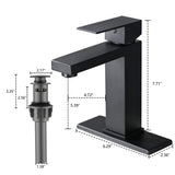 ZUN Bathroom Faucet Single Hole, Single Handle Stainless Steel Faucet for Bathroom Sink with Deckplate W1224P195894