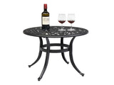 Phoenix Cast Aluminum Round Table, Patio End Table Side Table, Cast Aluminum Cocktail Table, Outdoor 96355568
