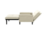 Ivory Corduroy Loveseat, Convertible Lounge Chair and Bed W570P195339