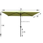 ZUN 6 x 9ft Patio Umbrella Outdoor Waterproof Umbrella with Crank and Push Button Tilt without flap for 77971072